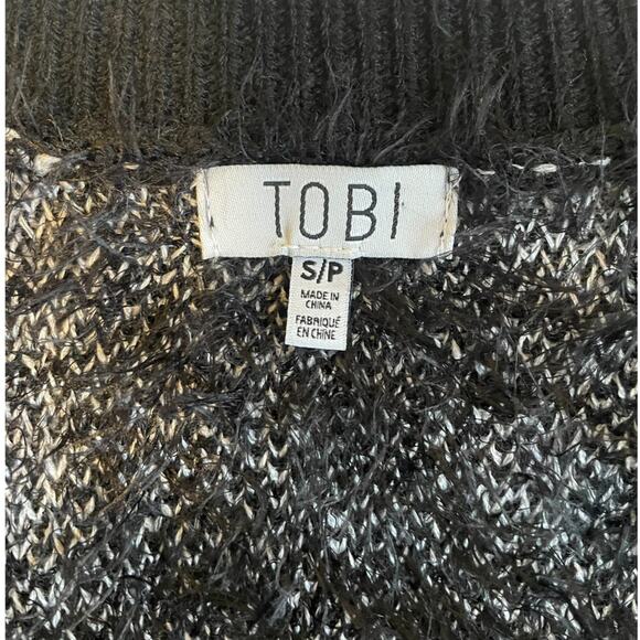 Tobi Cozy Mohair Open Front Plaid Winter Cardigan Small - Picture 4 of 5